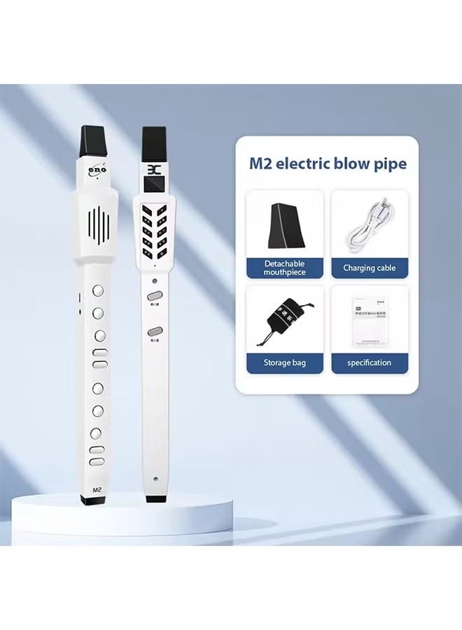ENO Digital Wind Instrument Electric Flute Saxophone Portable Automatic Vibration Mini Electronic Wind Instrument Set white - Image 1